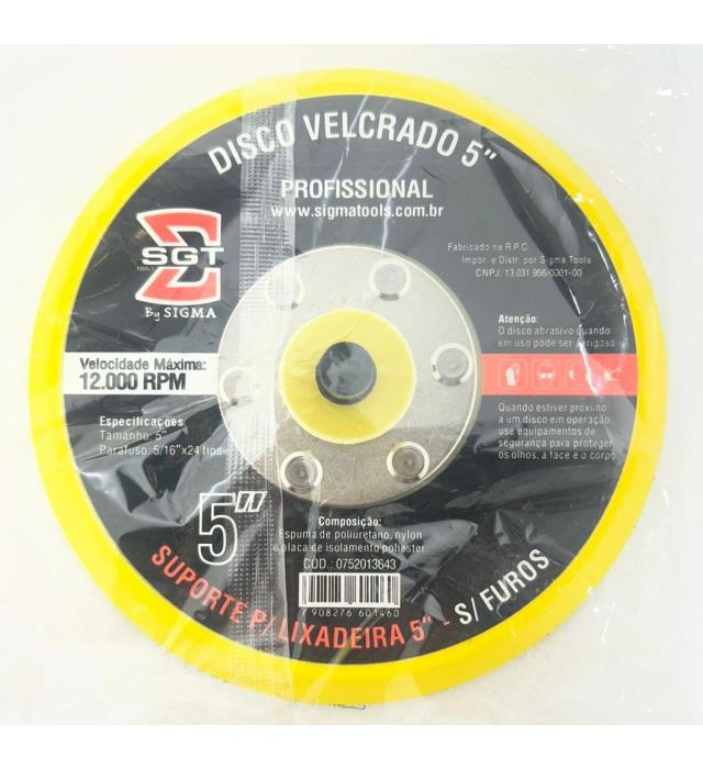SGT - SIGMA - DISCO VELCRADO 5 S FUROS